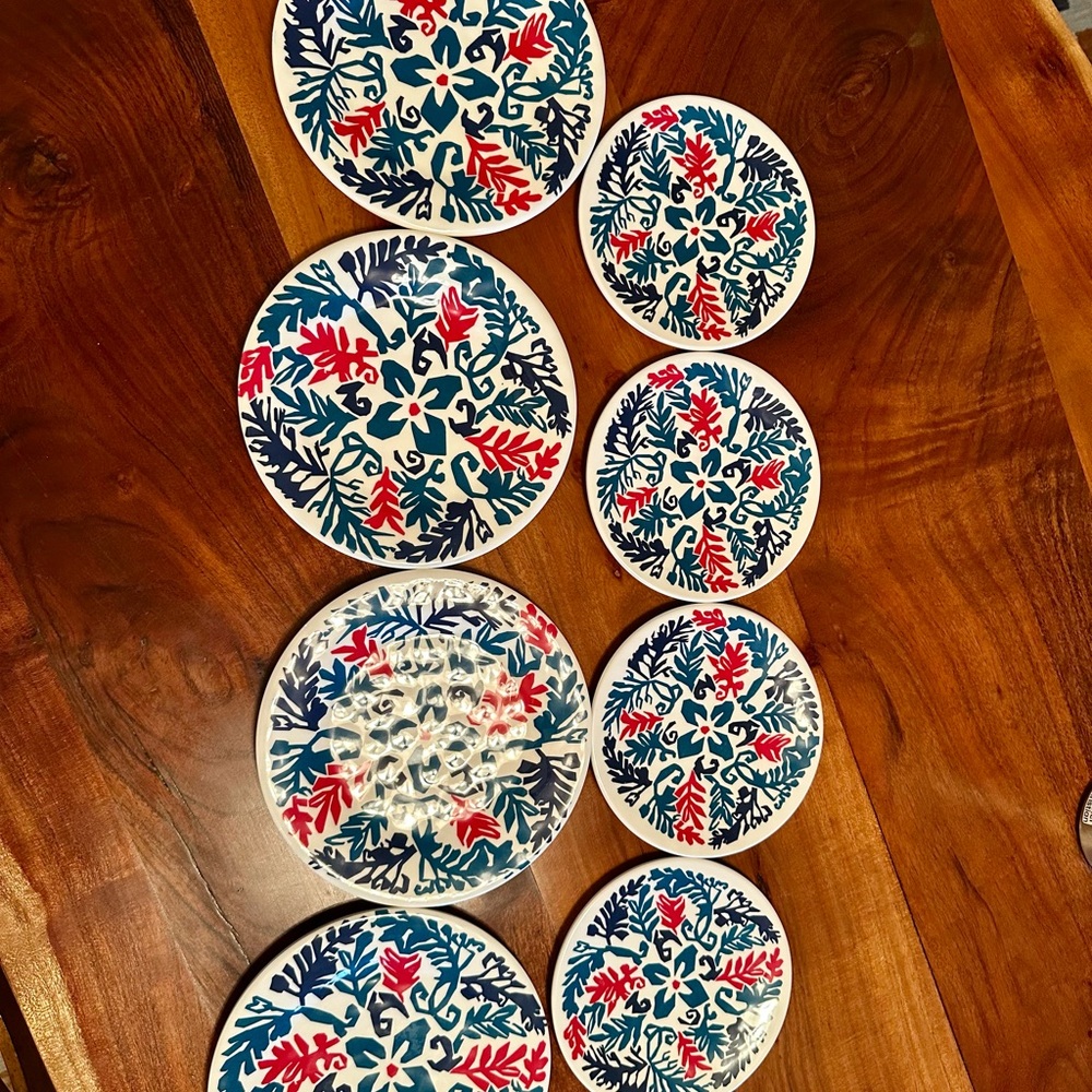 Crate&Barrel Plastic Dinner Plates set (4)